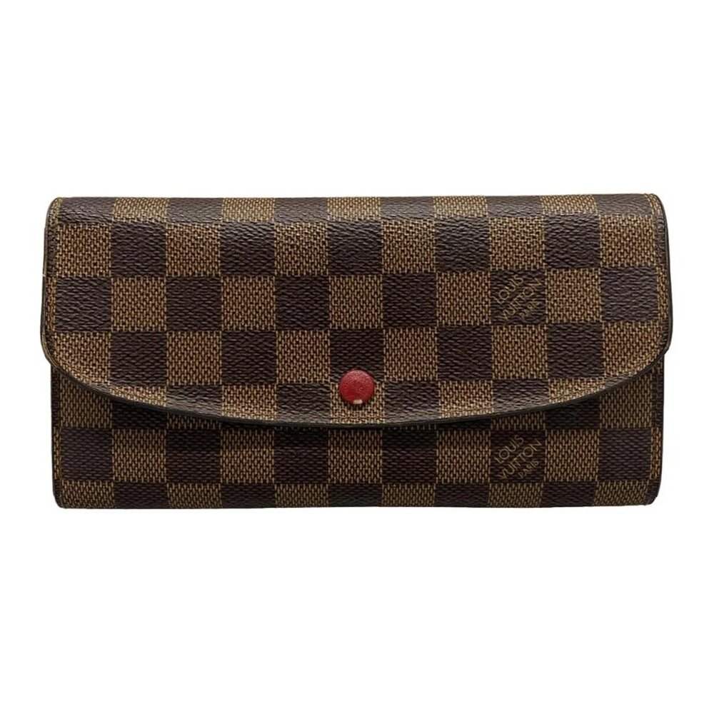 LOUIS VUITTON Portefeuille Emilie Rouge Damier - Long Wallet 390-090125